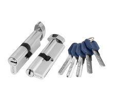Цилиндр механизм Punto-Z402/100 (50х10х40В) с вертушкой (CP хром 5кл.) (36183)