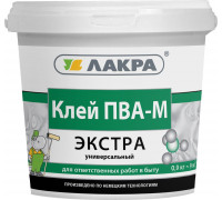 Клей ПВА М Лакра универсальный Экстра (0,9кг)